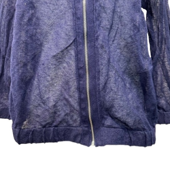 Chico’s Traveler’s Metallic Jacket, Navy Blue with Zipper in Front size 1 - Picture 4 of 7